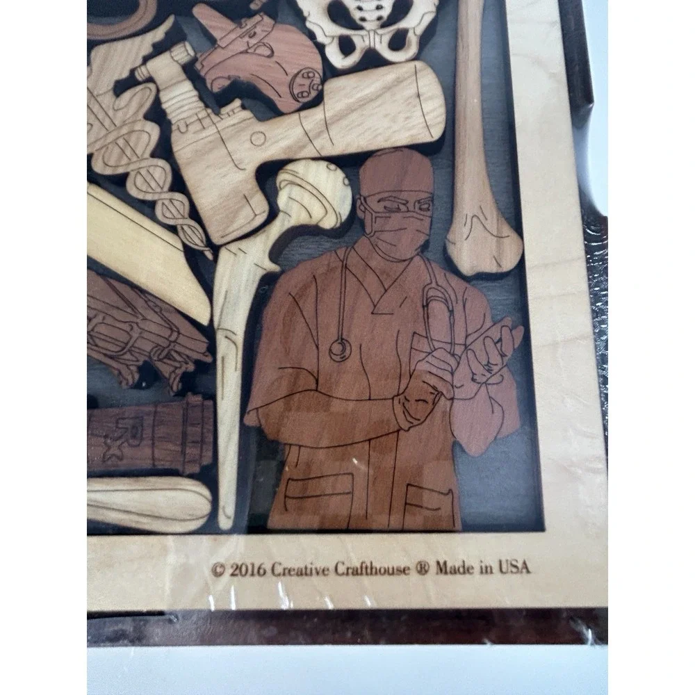 NIB Creative Crafthouse Orthopedic Surgeon Wooden Puzzle Brain Teaser Difficult